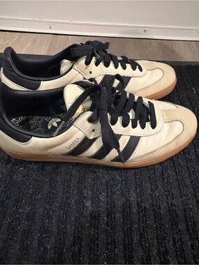 Classic Women’s Cream and Black Adidas Sneakers